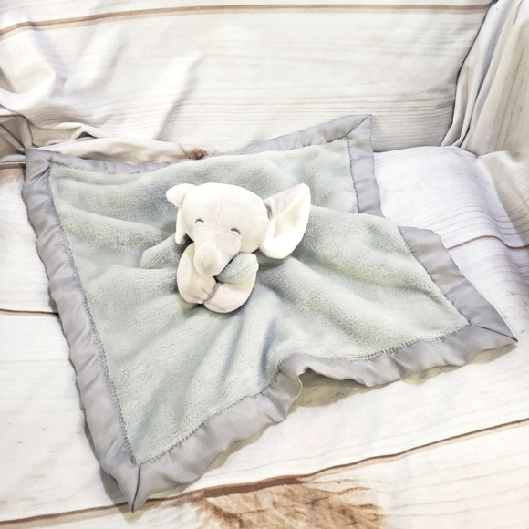 Carter's Other - Carters Sleepy Eye Elephant Lovey Mini Security Blanket Satin Trim Back 2018